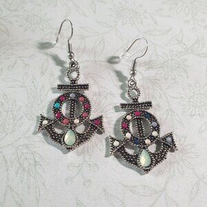 Anchor Inspired Dangle Earrings Women Nautical Beach Core Vacation Cruise Ship